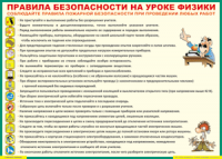 Таблица "Правила безопасности на уроке физики" (100х140 сантиметров, винил) - fgospostavki.ru - Омск
