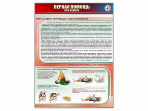 Стенд "Первая помощь при пожаре" - fgospostavki.ru - Омск