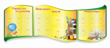 Стенд "Начальная школа" резной из 3-х частей - fgospostavki.ru - Омск